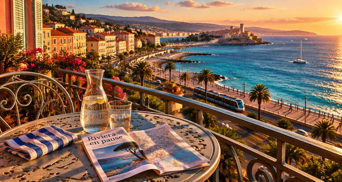 Vacance cote d azur : vue balcon sur Nice et Antibes